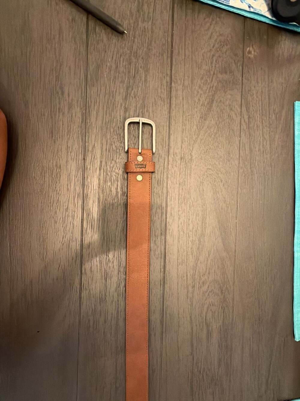 #19 Levi's Brown Coated Leather Belt Size L (38-40)